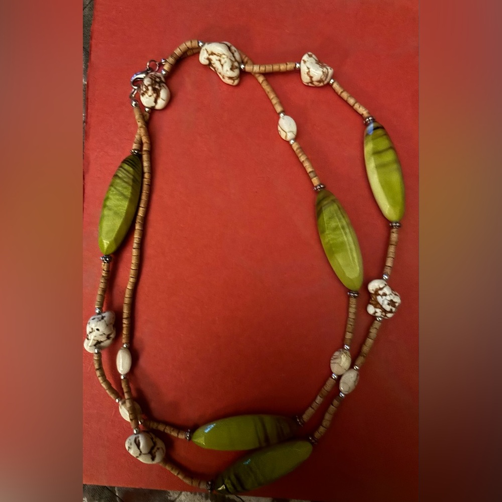 Acrylic and Stone Necklace